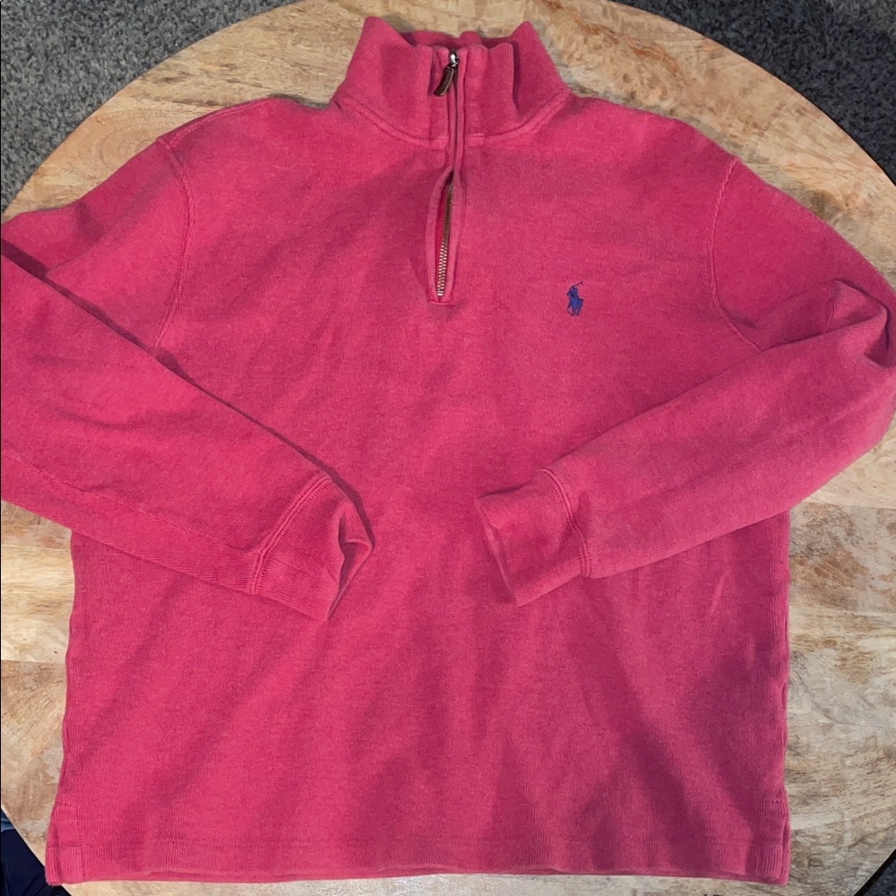 Polo by Ralph Lauren Men's Zip-Up Sweater in Red